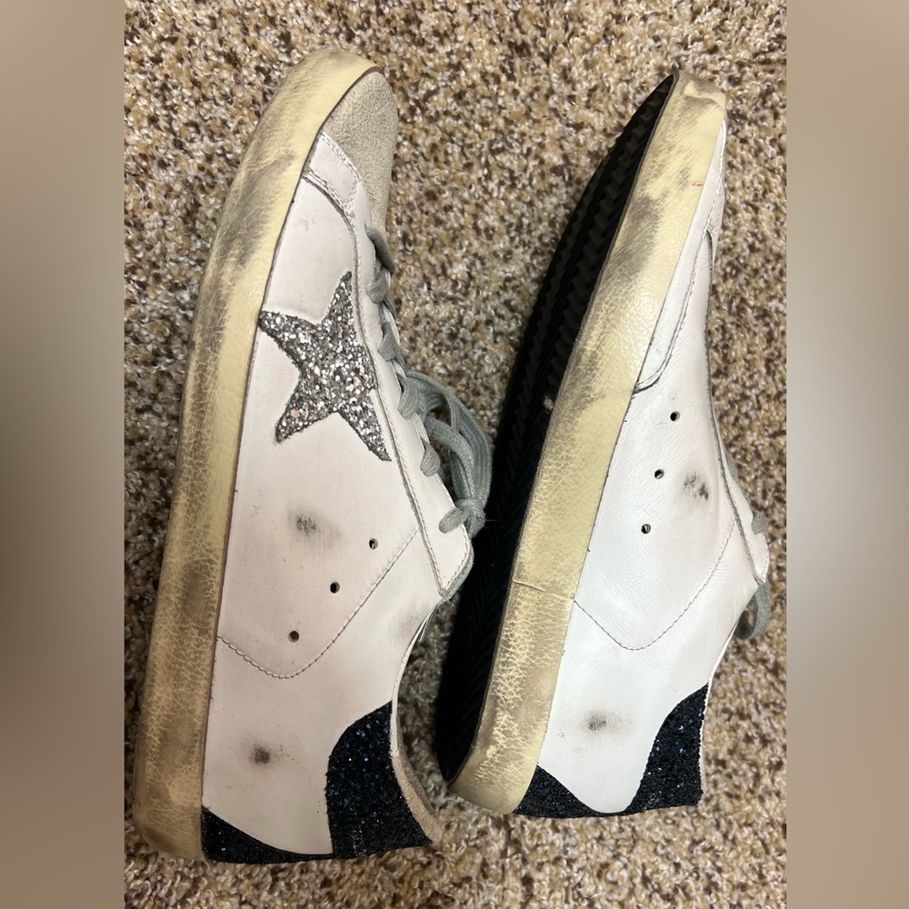 Golden Goose Women’s sneakers silver navy sparkly size 40. - Picture 10 of 11